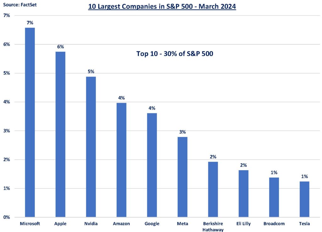 Chart of Top 10 Largest US Companies 2024